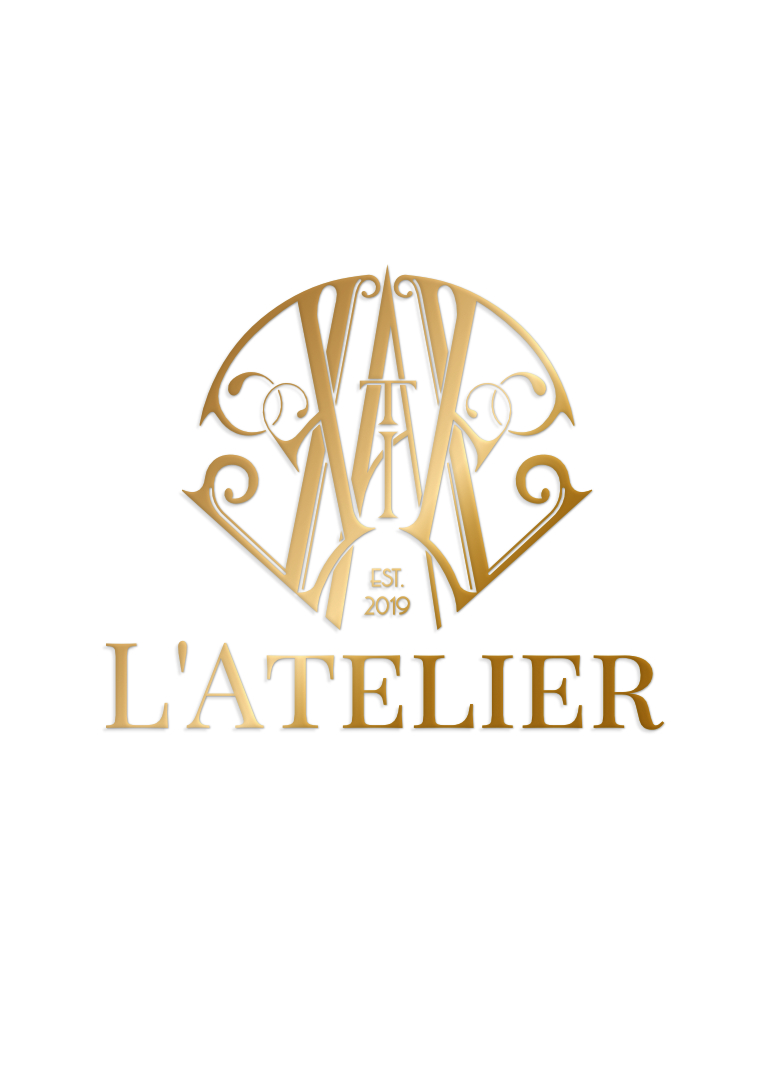 L'Atelier Monogram Design - Elegant monogram with intricate flourishes for premium cake and confectionery shop by the Native Creative